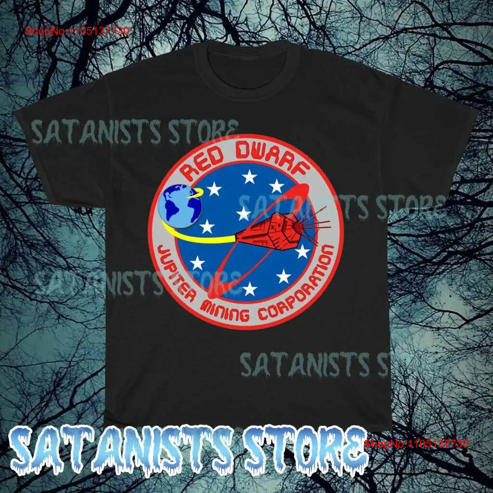 Vintage Fashion News - เสื้อยืดผู้ชายลายโลโก้ New Red Dwarf ตลกๆ ไซส์