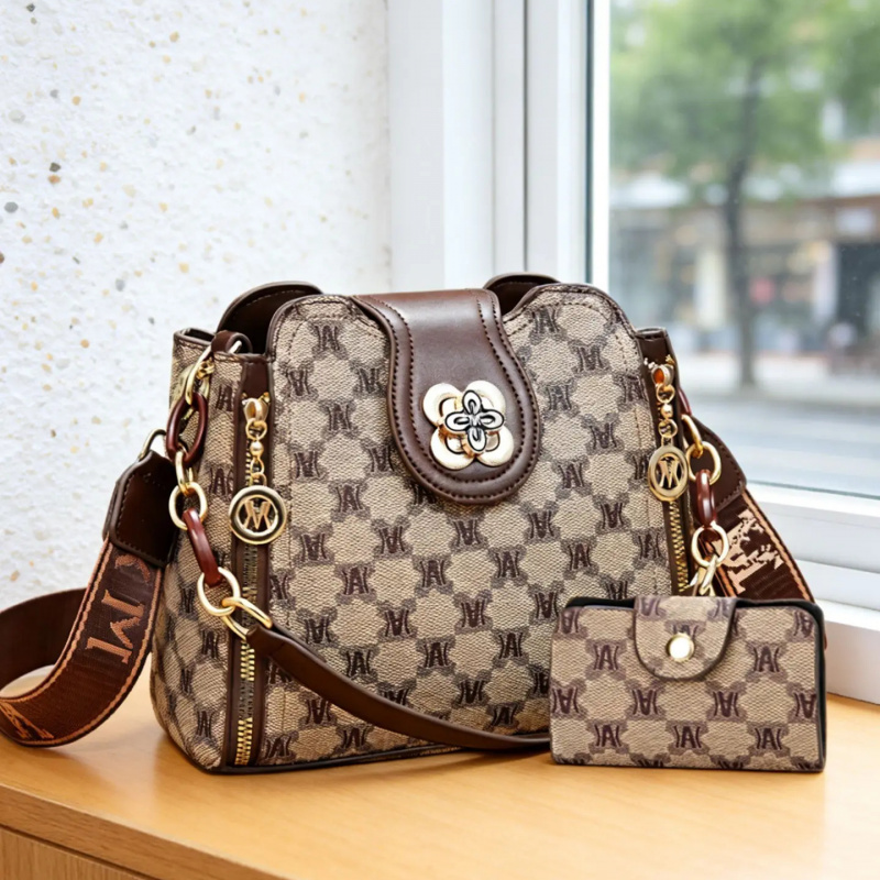 Vintage Women Fashion - กระเป๋าสะพายไหล่พิมพ์ลายตัวอักษรวินเทจ กระเป๋าสะพายข้างทันสมัยและใช้งานได้หลากหลาย เหมาะสำหรับการทำงานและการใช้งานในชีวิตประจำวัน