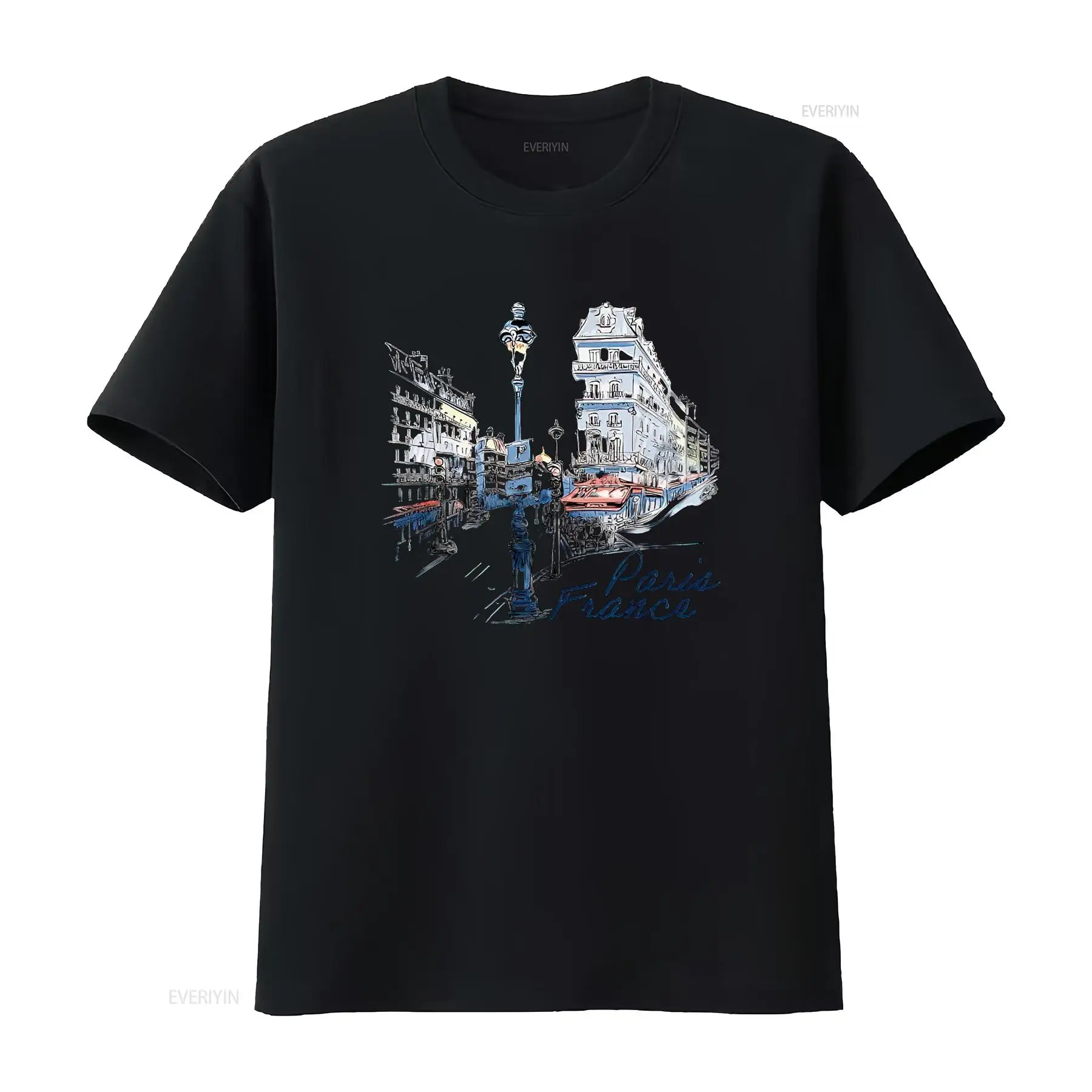 Vintage Fashion Paris - เสื้อยืดลายวินเทจสไตล์ปารีส ฝรั่งเศส สีขาว ไซส์ใหญ่ สำหรับผู้หญิง ผ้าเนื้อนุ่ม