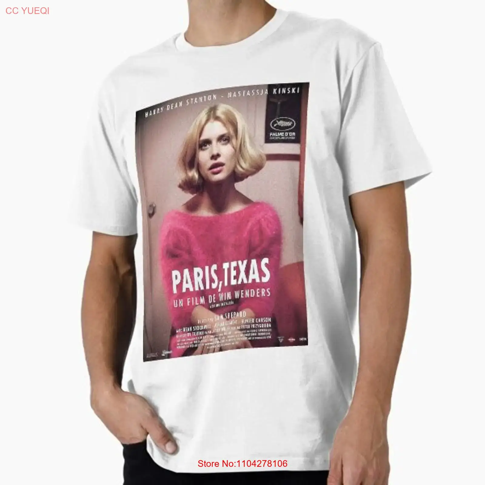 Vintage Fashion Paris - เสื้อยืดผู้ชายสีชมพูสไตล์ปารีส 2Poster พรีเมียม ผลิตในอเมริกา ไซส์ S