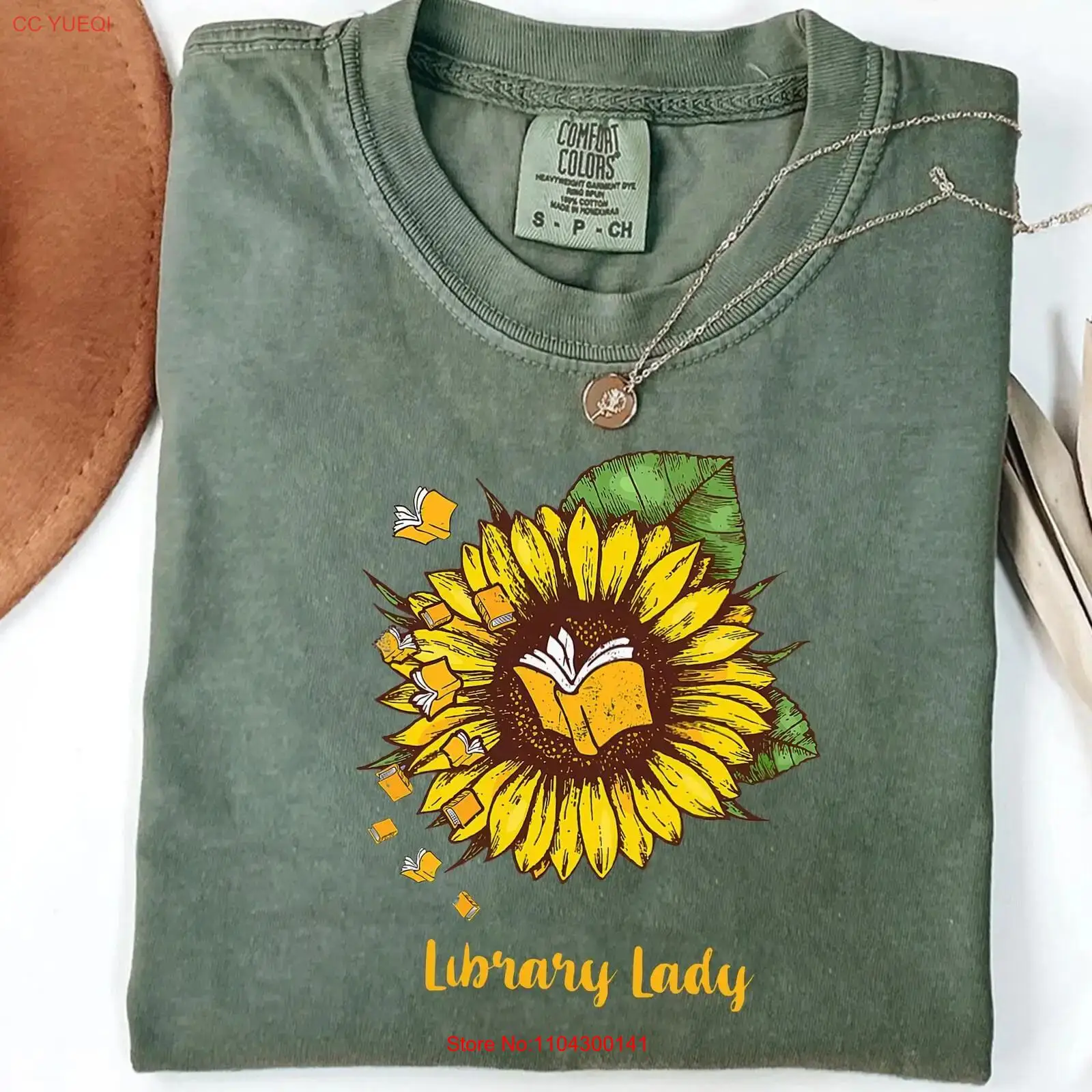 Vintage Fashion Library - เสื้อยืดลายดอกทานตะวันสำหรับสาวๆ นักอ่านหนังสือ น่ารัก แฟชั่นวินเทจ สไตล์นักวิชาการ ระบายอากาศได้ดี