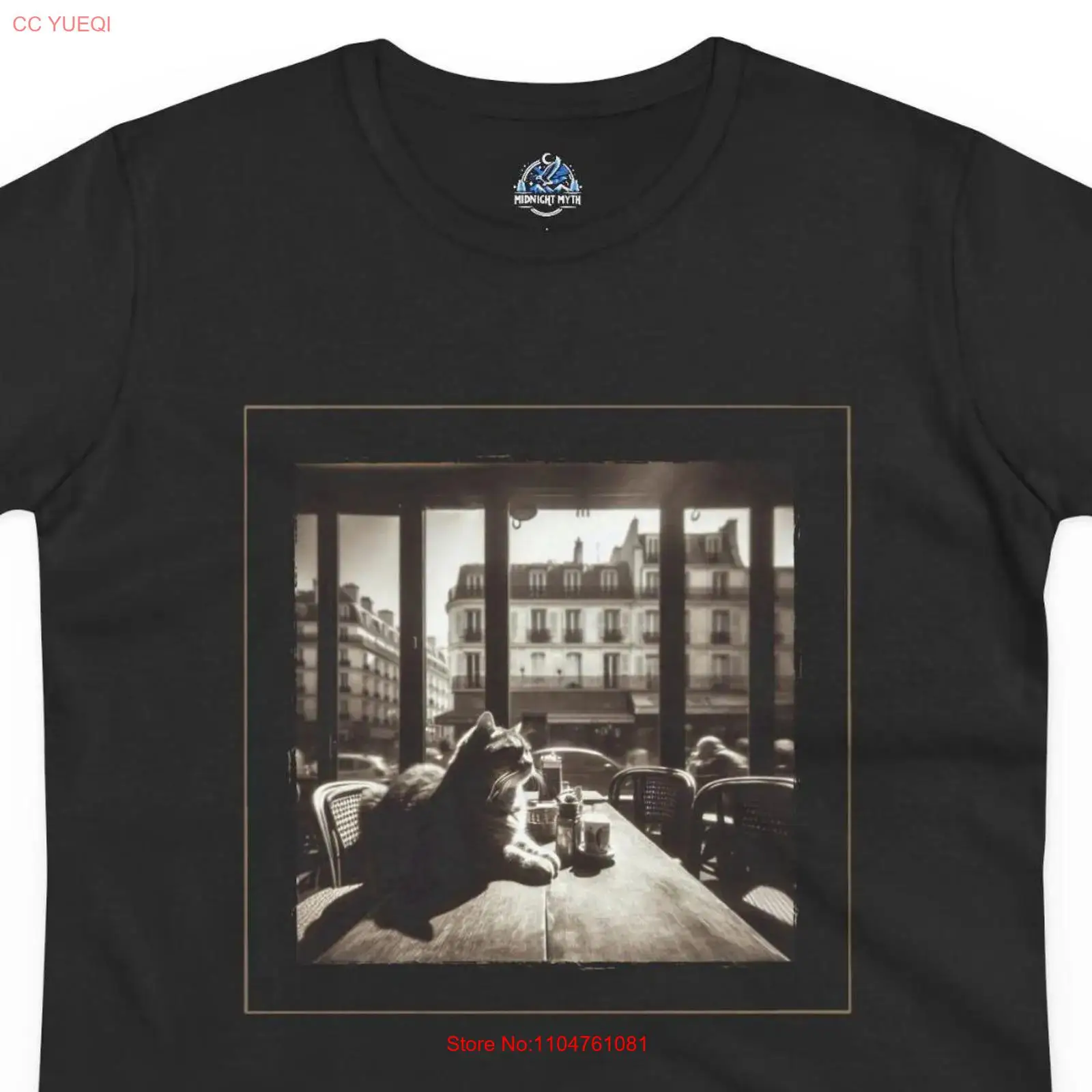 Vintage Fashion Paris - เสื้อยืดลายแมวตลกสไตล์วินเทจจากปารีส ลายกราฟิกวินเทจแบบฟอกสี แฟชั่นลำลองสำหรับผู้ชาย สวมใส่สบาย เหมาะสำหรับใส่ในชีวิตประจำวัน