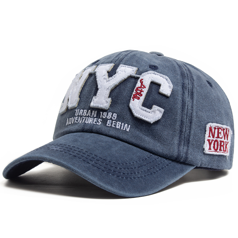 Vintage Fashion Nyc - หมวกเบสบอล NYC ตัวอักษรขนาดใหญ่วินเทจใหม่หมวกแฟชั่นแบบมีปีกหมวกผ้าคอตตอนฟอกฤดูใบไม้ผลิฤดูใบไม้ร่วง