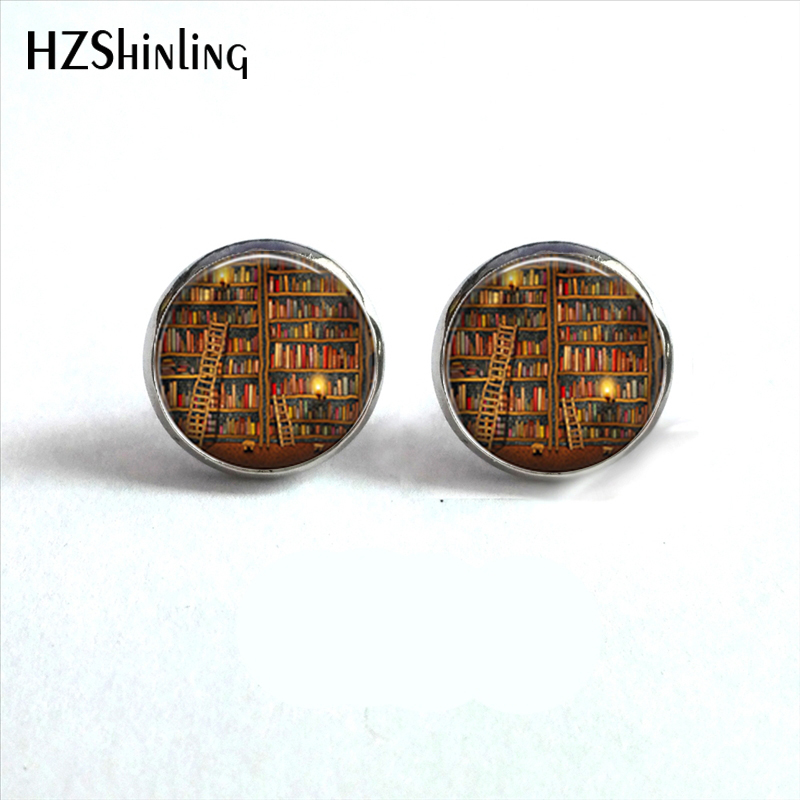 Vintage Fashion Library - NES-00101 Library Book ต่างหู Vintage Stud