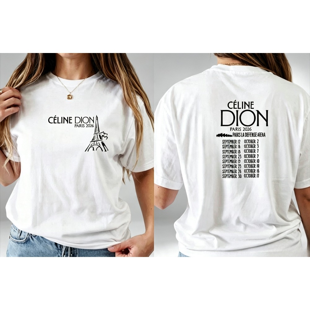 Vintage Fashion Paris - เสื้อยืดผู้ชายลายพิมพ์วันที่ทัวร์ชมหอไอเฟลปารีส สไตล์วินเทจ สำหรับแฟนคอนเสิร์ต ผ้าฝ้าย ลำลอง สตรีทแวร์