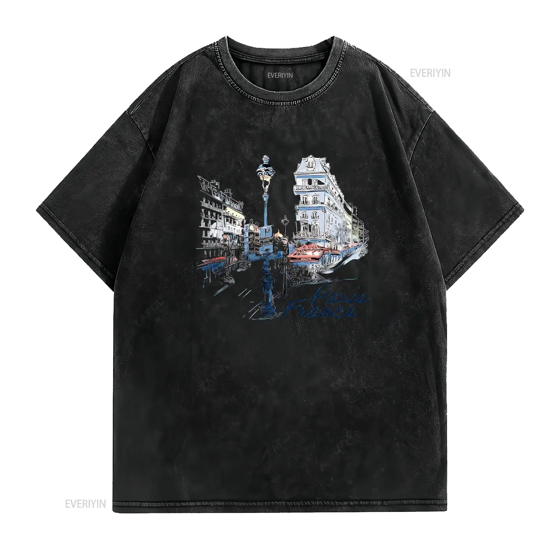 เสื้อยืดลายวินเทจสไตล์ปารีส ฝร - Vintage Fashion Paris บทวิจารณ์และราคา