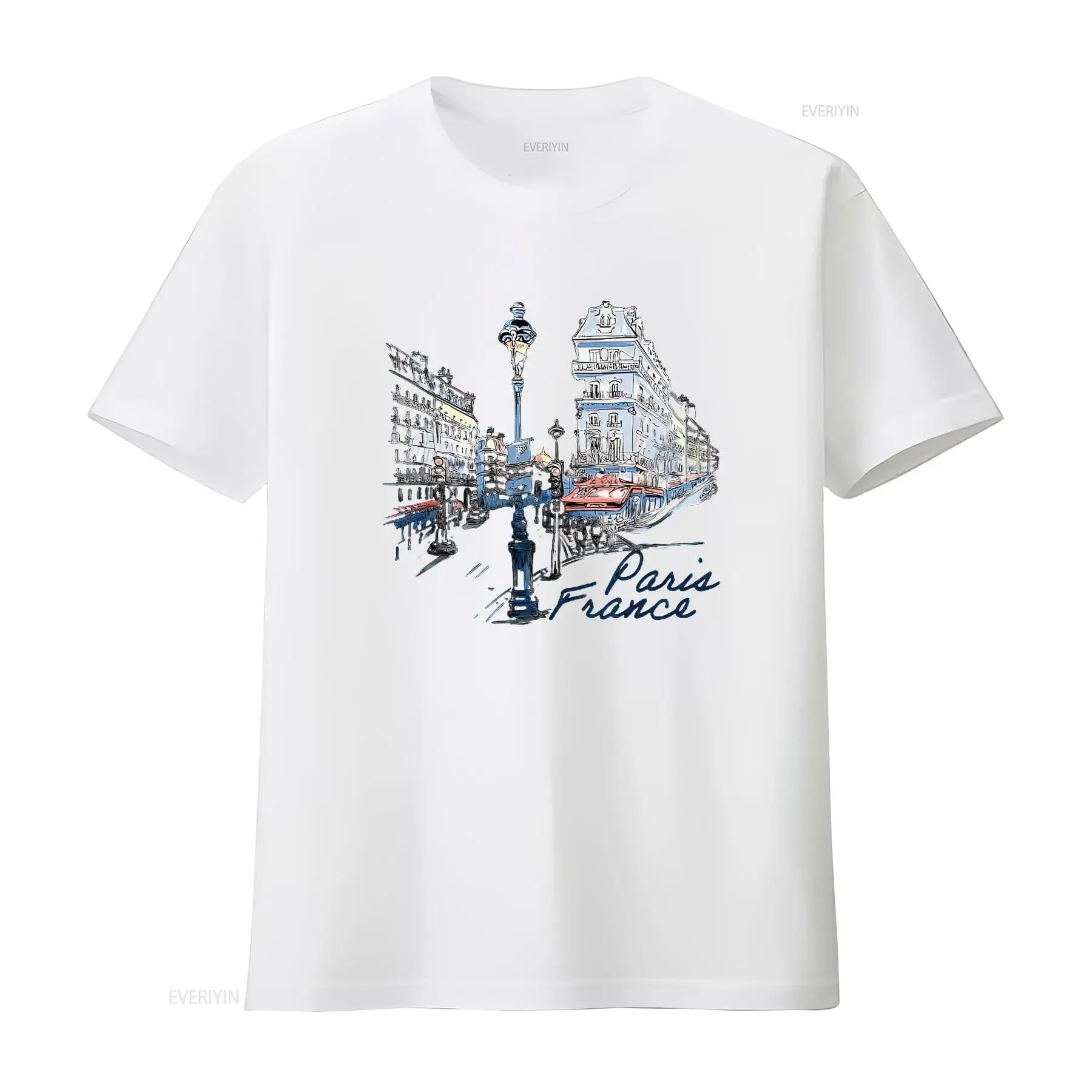 เสื้อยืดลายวินเทจสไตล์ปารีส ฝร - Vintage Fashion Paris บทวิจารณ์และราคา