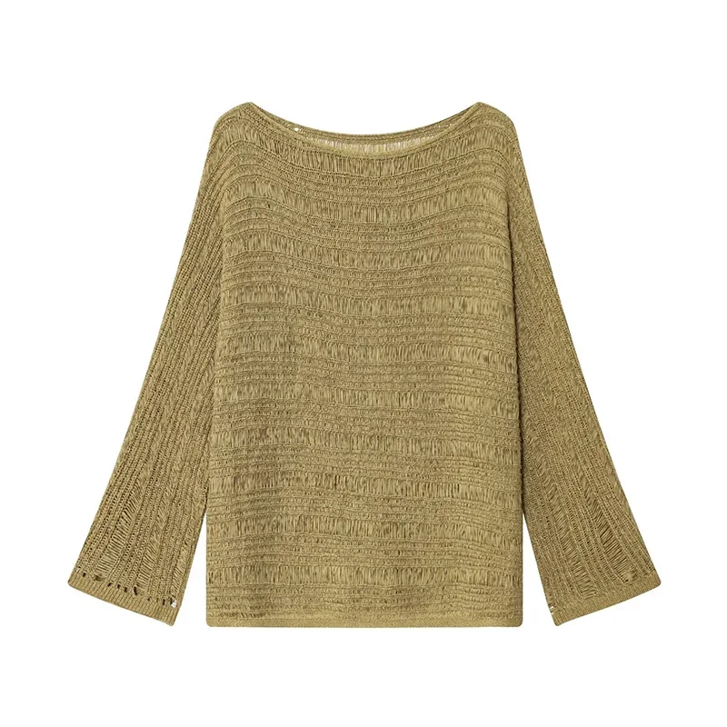 เสื้อสเวตเตอร์ถักคอเรือสไตล์วิ - Vintage Women Fashion บทวิจารณ์และราคา