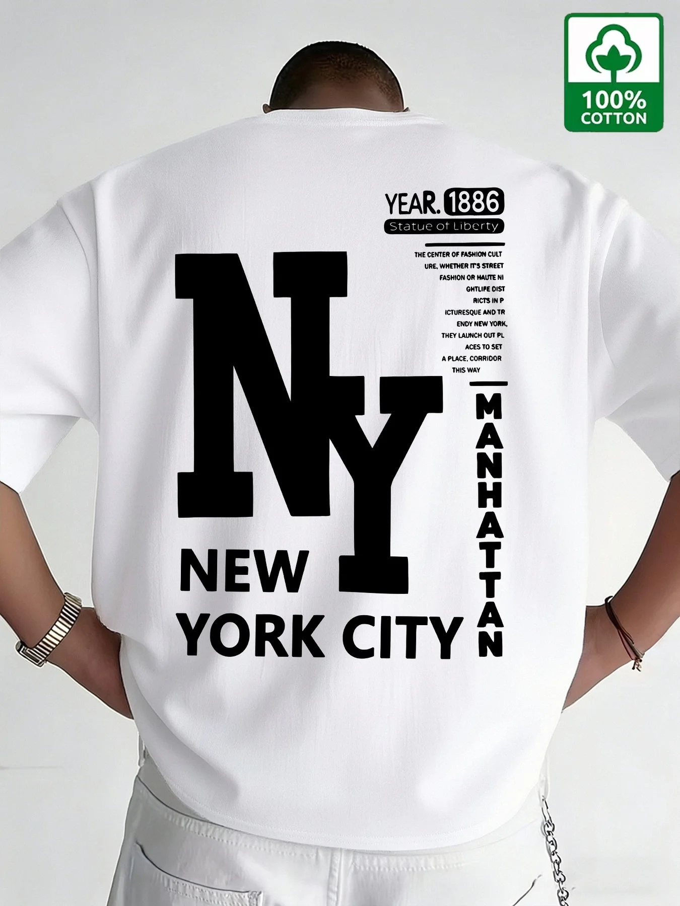เสื้อยืดผู้ชาย NYC ผ้าฝ้าย พิม - Vintage Fashion Nyc บทวิจารณ์และราคา