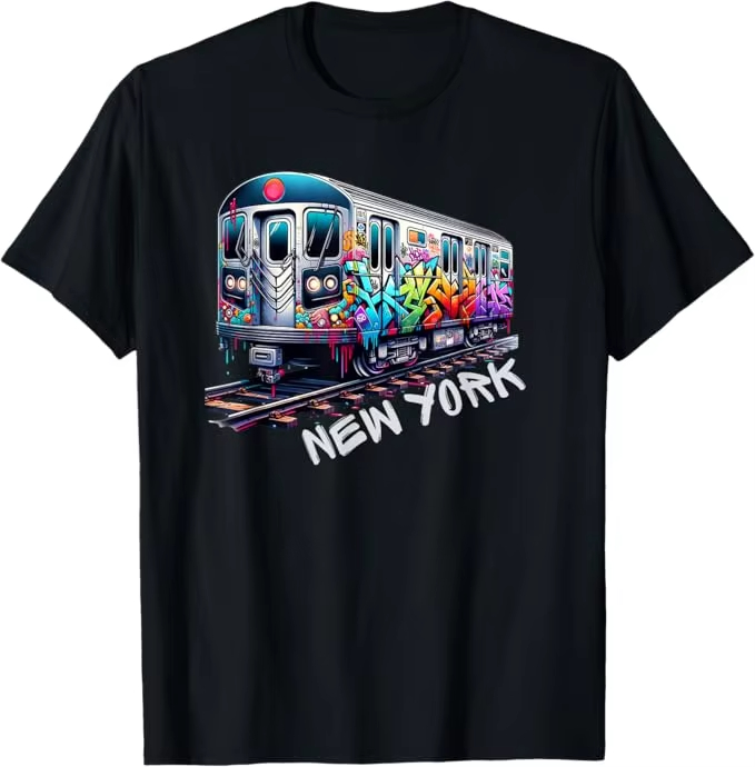 เสื้อยืดลายกราฟฟิตี้รถไฟนิวยอร - Vintage Fashion Nyc บทวิจารณ์และราคา