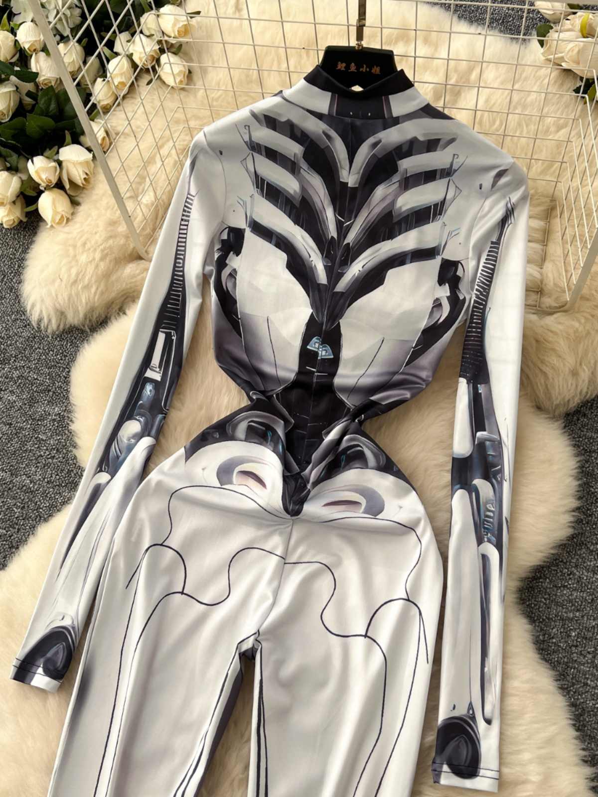 ผู้หญิงสีเทาพิมพ์Jumpsuits Vin - Vintage Fashion Club บทวิจารณ์และราคา